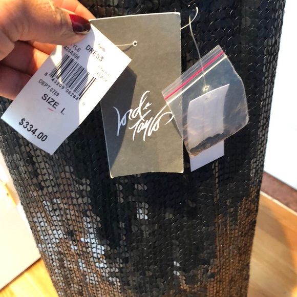 Black V Neck Sequins Tank Party Dress - Picture 6 of 6